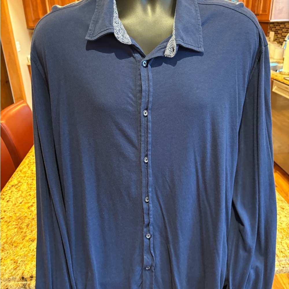 Robert Graham‎ Navy Blue Casual Button-Down Shirt